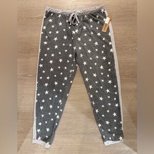 NWT Dearfoams Star Print Lounge Jogger Pajama Pants Size L